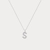 Liora Muse Letter Pendant with Initial Letter A-Z Charm 26 Letters Lab-Grown Diamonds Bubble Necklace Sterling Silver