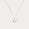 Liora Muse Letter Pendant with Initial Letter A-Z Charm 26 Letters Lab-Grown Diamonds Bubble Necklace Sterling Silver