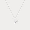 Liora Muse Letter Pendant with Initial Letter A-Z Charm 26 Letters Lab-Grown Diamonds Bubble Necklace Sterling Silver