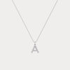 Liora Muse Letter Pendant with Initial Letter A-Z Charm 26 Letters Lab-Grown Diamonds Bubble Necklace Sterling Silver
