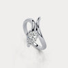 Liora Muse 1.5 CT Pear Cut Lab Grown Diamond Twisted Ring in Sterling Silver
