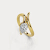 Liora Muse 1.5 CT Pear Cut Lab Grown Diamond Twisted Ring in Sterling Silver