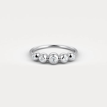 Liora Muse 0.23 Carat Round Cut Lab Diamond Bubble Ring in 925 Sterling Silver