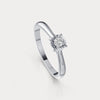 Liora Muse 0.13ct  Prong Round Lab-grown Diamond Ring with "Visual Big Diamond" Setting in Sterling Silver