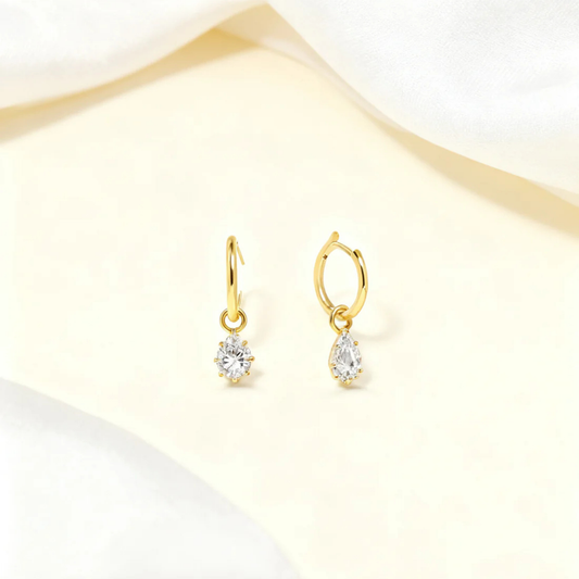 1.00 ct Pear Shape Diamond Drop Earrings (0.50 ct per ear)