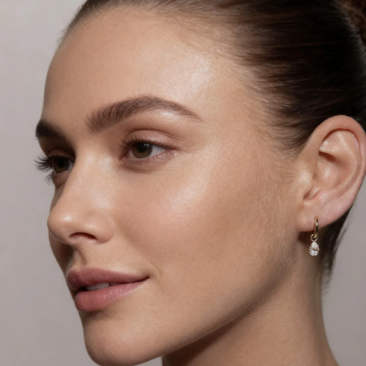 1.00 ct Pear Shape Diamond Drop Earrings (0.50 ct per ear)