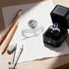 Atelier Luxury 3.50ct Royal Blue Sapphire & Lab-Grown Diamond Azure Luminance Teardrop Ring