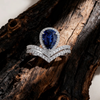 Atelier Luxury 3.50ct Royal Blue Sapphire & Lab-Grown Diamond Azure Luminance Teardrop Ring