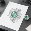 Atelier Luxury 3.50ct Verdant Grace Emerald and Lab Grown Diamond Floral Ring