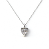Atelier Moissanite Classic 3 Carat Heart Cut Moissanite Necklace in 925 Sterling Silver