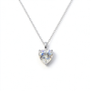 Atelier Moissanite Classic 3 Carat Heart Cut Moissanite Necklace in 925 Sterling Silver