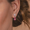 Atelier Gemstone 4 Carat Pear Cut Lab Grown Padpracha Earrings in 925 Sterling Silver