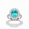 Atelier Gemstone 4.5 Carat Oval Cut Paraiba Ring in 925 Sterling Silver