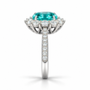 Atelier Gemstone 4.5 Carat Oval Cut Paraiba Ring in 925 Sterling Silver