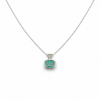 Atelier Gemstone 5.8 Carat Emerald Cut Lab Grown Paraiba Necklace in 925 Sterling Silver