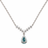 Atelier Gemstone 3.5 Carat Pear Cut Lab Grown Paraiba Pendant Necklace in 925 Sterling Silver