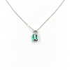 Atelier Gemstone 5.8 Carat Emerald Cut Lab Grown Paraiba Necklace in 925 Sterling Silver
