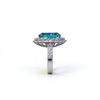 Atelier Gemstone 10.58 Carat Oval Cut Lab-Grown Paraiba Ring with 1.63 Carat Side Diamonds in 18K White Gold