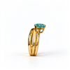 Atelier Gemstone 5 Carat Pear Shaped Lab Grown Paraiba Ring in 925 Sterling Silver