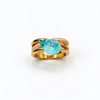 Atelier Gemstone 5 Carat Pear Shaped Lab Grown Paraiba Ring in 925 Sterling Silver
