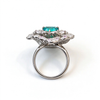 Atelier Gemstone 3.88 Carat Round Cut Lab Grown Paraiba Ring in 925 Sterling Silver