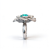 Atelier Gemstone 3.88 Carat Round Cut Lab Grown Paraiba Ring in 925 Sterling Silver