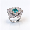 Atelier Gemstone 3.88 Carat Round Cut Lab Grown Paraiba Ring in 925 Sterling Silver