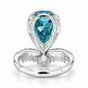 Atelier Gemstone 5.6 Carat Pear Cut Lab-Grown Paraiba Ring with 1.03 Carat Side Diamonds in 18K White Gold