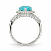 Atelier Gemstone 5.6 Carat Pear Cut Lab-Grown Paraiba Ring with 1.03 Carat Side Diamonds in 18K White Gold