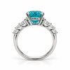 Atelier Gemstone 5.17 Carat Oval Cut Lab-Grown Paraiba Ring with 0.52 Carat Side Diamonds in Platinum