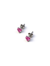 Atelier Gemstone 0.6 Carat Heart Cut Lab Grown Pink Sapphire Earrings in 925 Sterling Silver