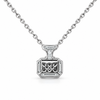 Atelier Gemstone 4 Carat Emerald Cut Lab Grown Pink Sapphire Necklace in 925 Sterling Silver