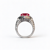 Atelier Gemstone 4.7 Carat Heart Cut Lab Grown Pink Sapphire Halo Ring in 925 Sterling Silver