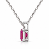 Atelier Gemstone 4 Carat Emerald Cut Lab Grown Pink Sapphire Necklace in 925 Sterling Silver