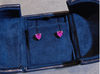 Atelier Gemstone 0.6 Carat Heart Cut Lab Grown Pink Sapphire Earrings in 925 Sterling Silver