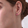 Atelier Gemstone 0.6 Carat Heart Cut Lab Grown Pink Sapphire Earrings in 925 Sterling Silver