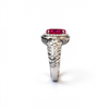 Atelier Gemstone 4.7 Carat Heart Cut Lab Grown Pink Sapphire Halo Ring in 925 Sterling Silver