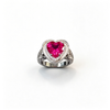 Atelier Gemstone 4.7 Carat Heart Cut Lab Grown Pink Sapphire Halo Ring in 925 Sterling Silver