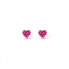 Atelier Gemstone 0.6 Carat Heart Cut Lab Grown Pink Sapphire Earrings in 925 Sterling Silver