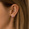 Atelier Gemstone 3.2 CAtelier Gemstone 3.2 Carat Round Cut Lab Grown Pink Sapphire Earrings in 925 Sterling Silverarat Round Cut Lab Grown Pink Sapphire Earrings in 925 Sterling Silver