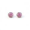 Atelier Gemstone 3.2 CAtelier Gemstone 3.2 Carat Round Cut Lab Grown Pink Sapphire Earrings in 925 Sterling Silverarat Round Cut Lab Grown Pink Sapphire Earrings in 925 Sterling Silver