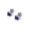 Atelier Gemstone 1.68 Carat Square Cut Lab Grown Purple Sapphire Earrings in 925 Sterling Silver