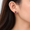 Atelier Gemstone 1.68 Carat Square Cut Lab Grown Purple Sapphire Earrings in 925 Sterling Silver