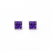 Atelier Gemstone 1.68 Carat Square Cut Lab Grown Purple Sapphire Earrings in 925 Sterling Silver
