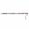 Atelier Gemstone 12.6 Carat Princess Cut Lab Grown Rainbow Multi Gemstone Tennis Bracelet in 925 Sterling Silver