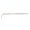 Atelier Gemstone 4.17 Carat Round Cut Lab Grown Rainbow Multi Gemstone Tennis Bracelet in 925 Sterling Silver