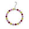 Atelier Gemstone 15.5 Carat Cushion Cut Lab Grown Rainbow Multi Gemstone Tennis Bracelet in 925 Sterling Silver