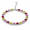 Atelier Gemstone 15.5 Carat Cushion Cut Lab Grown Rainbow Multi Gemstone Tennis Bracelet in 925 Sterling Silver