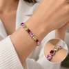 Atelier Gemstone 15.5 Carat Cushion Cut Lab Grown Rainbow Multi Gemstone Tennis Bracelet in 925 Sterling Silver