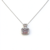 Atelier Gemstone 4 Carat Emerald Cut Lab Grown Ruby Pendant Necklace in 925 Sterling Silver